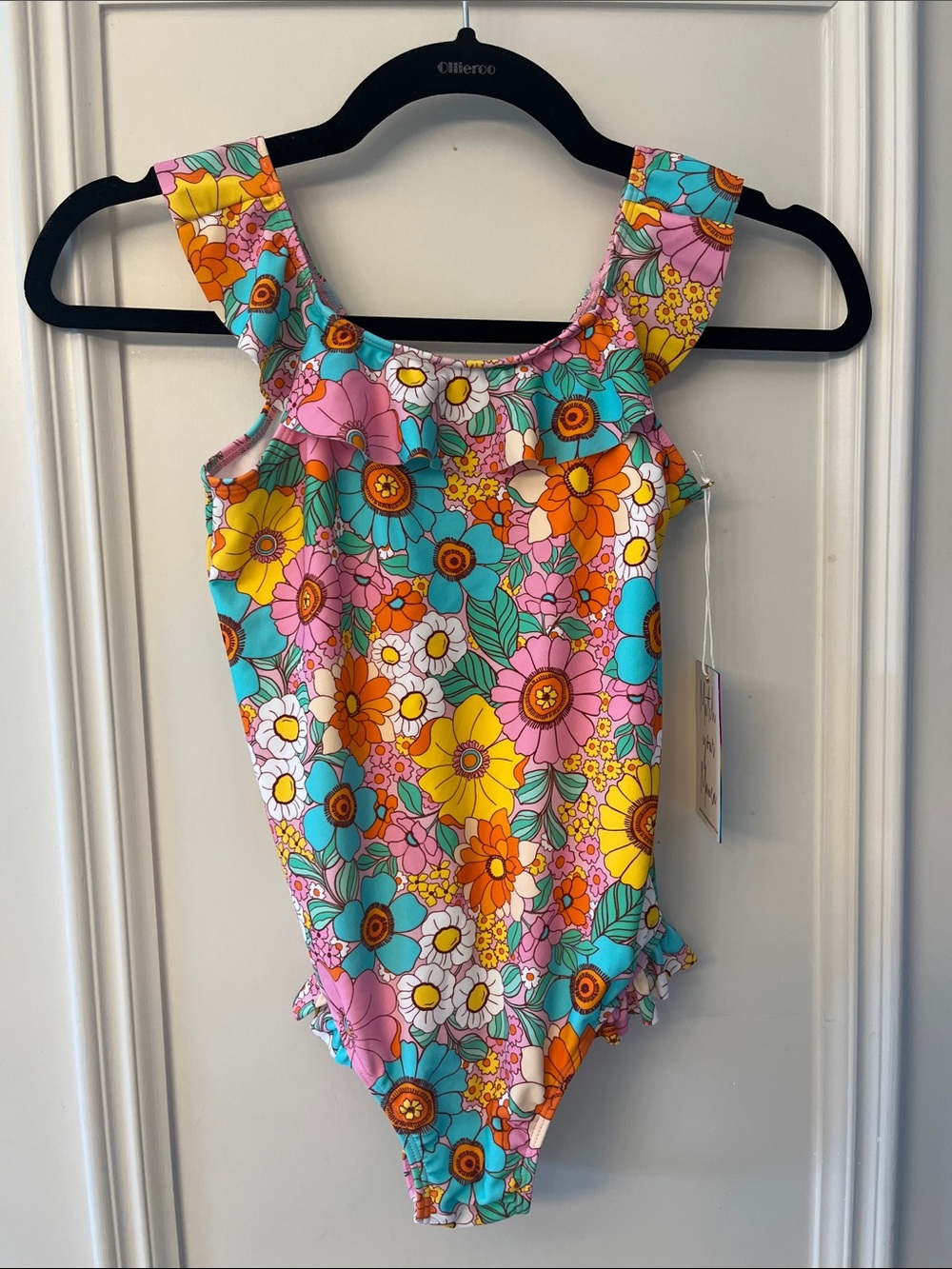 Show me your mumu girl’s floral ruffle swimsuit